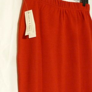 Karen Lessly RED Classic Pencil Knitted Skirt XL